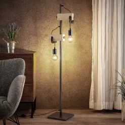 Lindby Asya Lampadaire, Bois, Noir