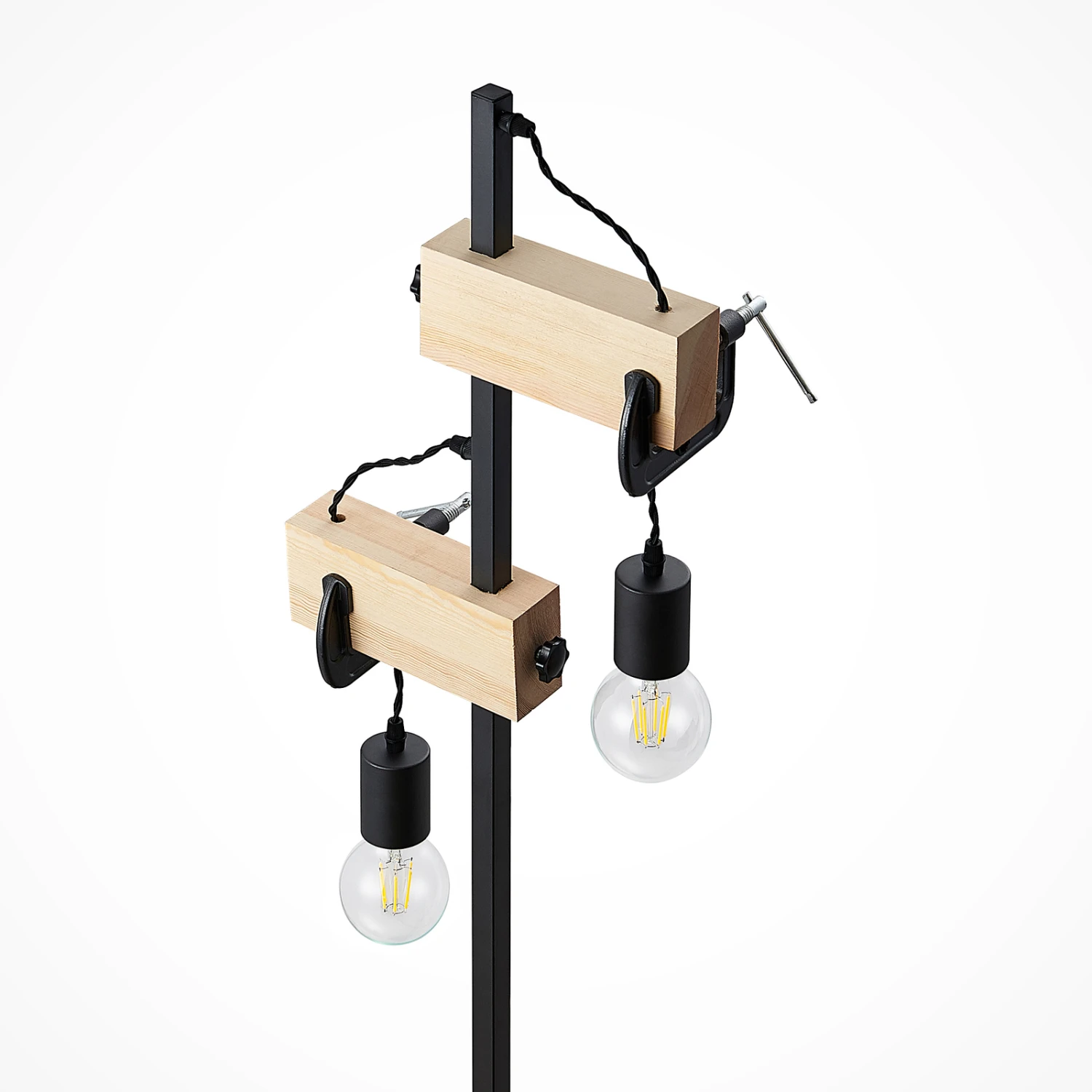 Lindby Asya Lampadaire, Bois, Noir 6 Lindby Asya Lampadaire, Bois, Noir – Image 4