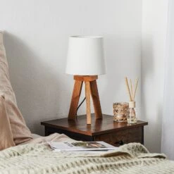 HerzBlut Tre Lampe à Poser, Chêne Huilé, 42 cm -EGLO || By Rydens || Lucande Soldes 4543145 2