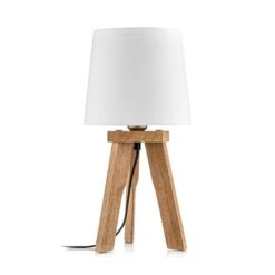 HerzBlut Tre Lampe à Poser, Chêne Huilé, 42 cm -EGLO || By Rydens || Lucande Soldes 4543145 4