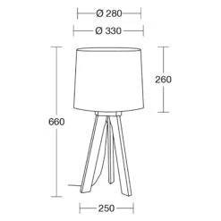 HerzBlut Tre Lampe à Poser, Chêne Huilé, 68 cm -EGLO || By Rydens || Lucande Soldes 4543146 1