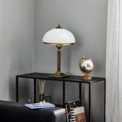 Jupiter Lampe à Poser Petro Avec Abat-jour En Verre -EGLO || By Rydens || Lucande Soldes 5254065 2