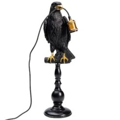 KARE Animal Sitting Crow Lampe à Poser Noire -EGLO || By Rydens || Lucande Soldes 5517793 4