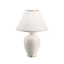 Lampe à Poser Giardino Avorio En Blanc-doré Ø30 cm