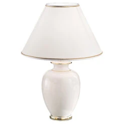 Lampe à Poser Giardino Avorio En Blanc-doré Ø40 cm