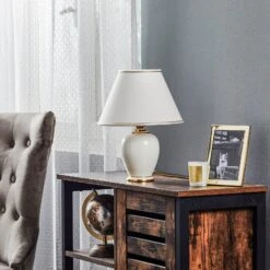 Lampe à Poser Giardino Avorio En Blanc-doré Ø25 cm -EGLO || By Rydens || Lucande Soldes 5562035 2