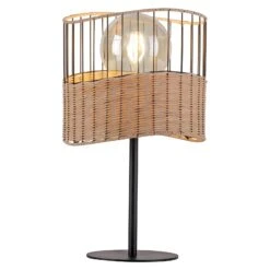 Lampe à Poser Reed En Bois Et Métal -EGLO || By Rydens || Lucande Soldes 6003092 2