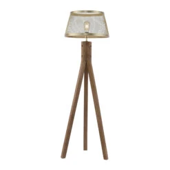Lampadaire Frederik En Bois, Trépied -EGLO || By Rydens || Lucande Soldes 6003223 1