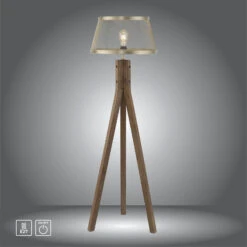 Lampadaire Frederik En Bois, Trépied -EGLO || By Rydens || Lucande Soldes 6003223 5