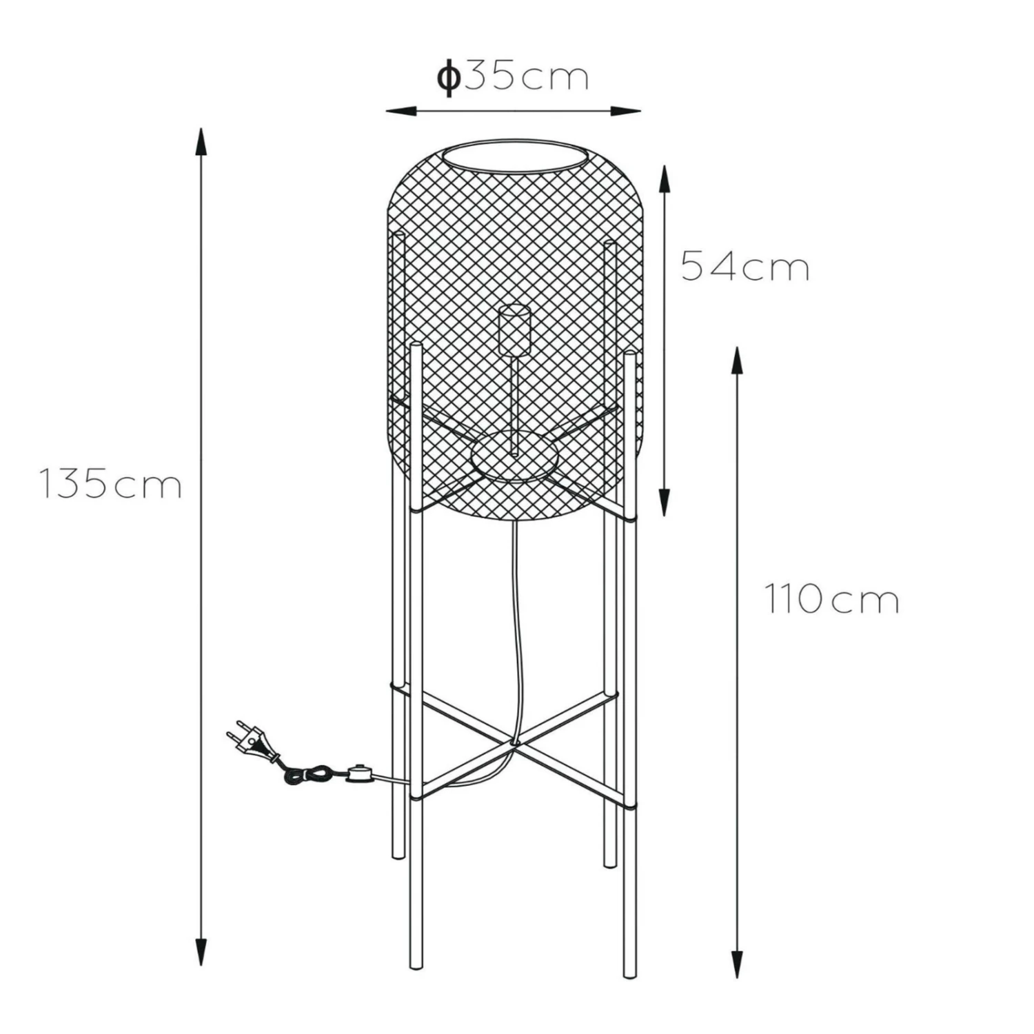 Lampadaire Mesh à Quatre Pieds, Doré 4 Lampadaire Mesh à Quatre Pieds, Doré – Image 2