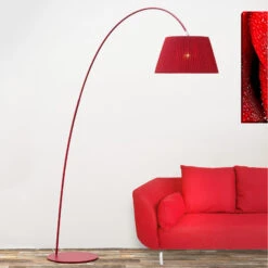 Lampadaire Arqué Marion En Rouge