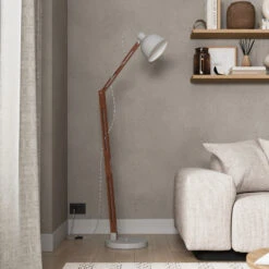 Lampadaire Skansen Réglable, Gris -EGLO || By Rydens || Lucande Soldes 6118044 2