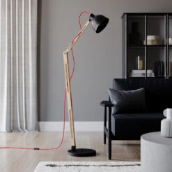 Lampadaire Skansen Réglable, Noir -EGLO || By Rydens || Lucande Soldes 6118045 2