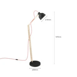 Lampadaire Skansen Réglable, Noir -EGLO || By Rydens || Lucande Soldes 6118045 4