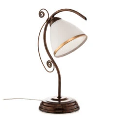Lampe à Poser Roma En Blanc Et Brun -EGLO || By Rydens || Lucande Soldes 6118233 3