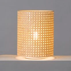 Wiener Geflecht Lampe à Poser Abat-jour De Rotin