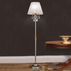 Lampadaire Textile Miramare Avec Cristal