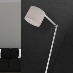 Lampadaire Artak à Abat-jour En Lin Blanc -EGLO || By Rydens || Lucande Soldes 7255156 3