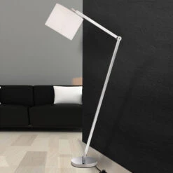 Lampadaire Artak à Abat-jour En Lin Blanc -EGLO || By Rydens || Lucande Soldes 7255156 4