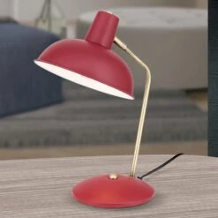 Look Vintage - Lampe à Poser Fedra Rouge