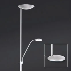 Lampadaire Indirect LED Cobra Avec Liseuse Nickel -EGLO || By Rydens || Lucande Soldes 7255392 2