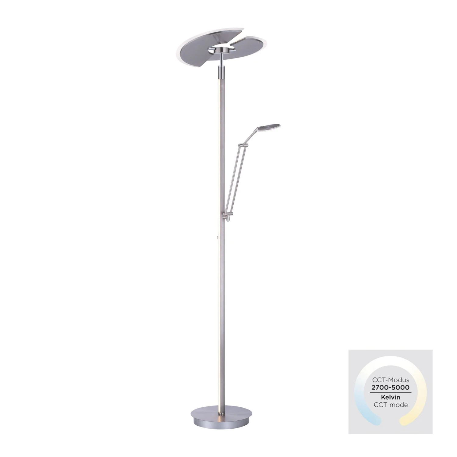 PURE Mutil Lampadaire LED, Liseuse, Argenté 9 PURE Mutil Lampadaire LED, Liseuse, Argenté – Image 7