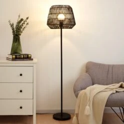 Pauleen Timber Pearl Lampadaire Abat-jour Treillis