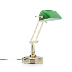 Lampe Banquier Steve Avec Diffuseur En Verre Vert 11 Lampe Banquier Steve Avec Diffuseur En Verre Vert -EGLO || By Rydens || Lucande Soldes 8553046 2