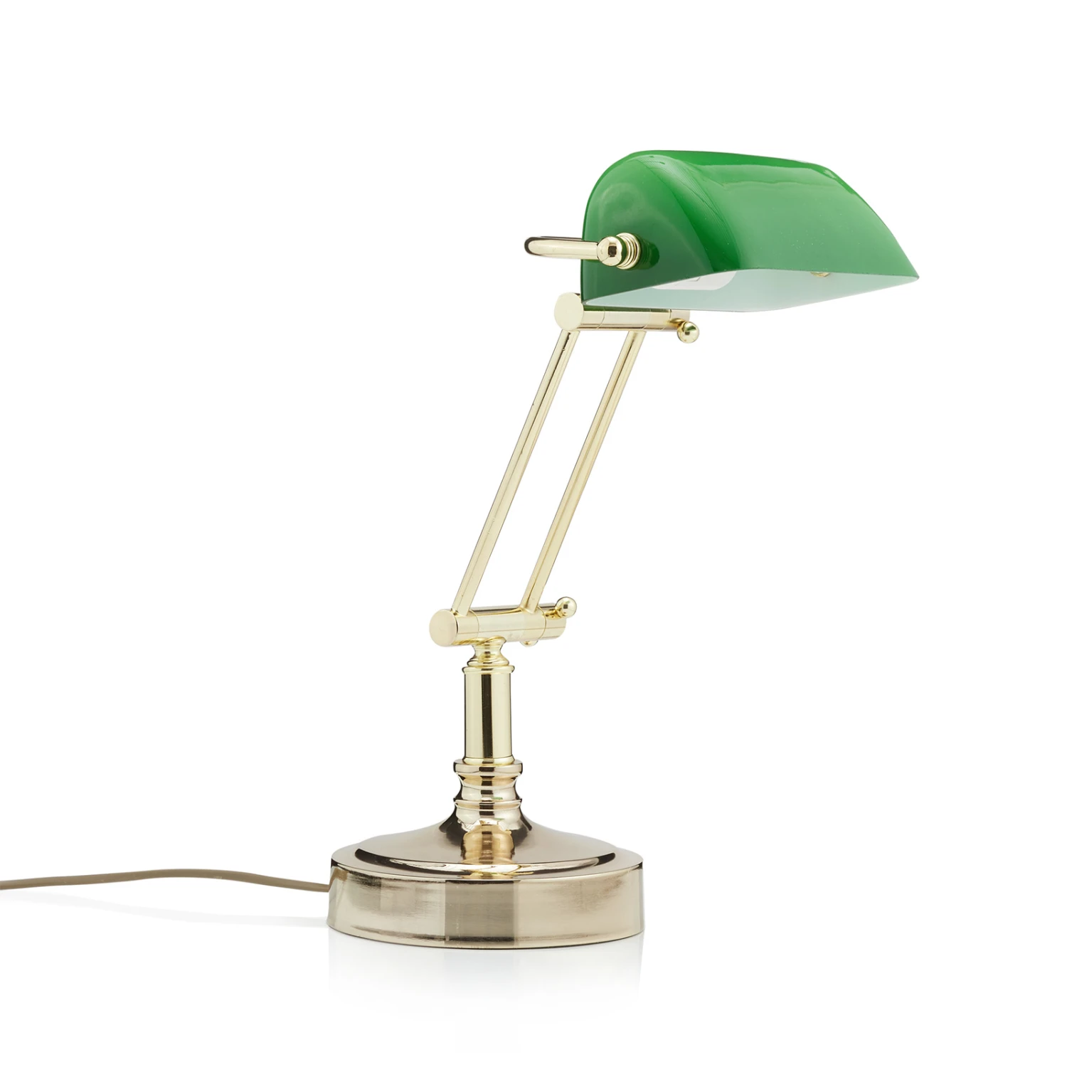 Lampe Banquier Steve Avec Diffuseur En Verre Vert 5 Lampe Banquier Steve Avec Diffuseur En Verre Vert – Image 3