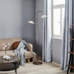 Lampadaire Rosina Avec 2 Abat-jour En Céramique -EGLO || By Rydens || Lucande Soldes 8603015 2