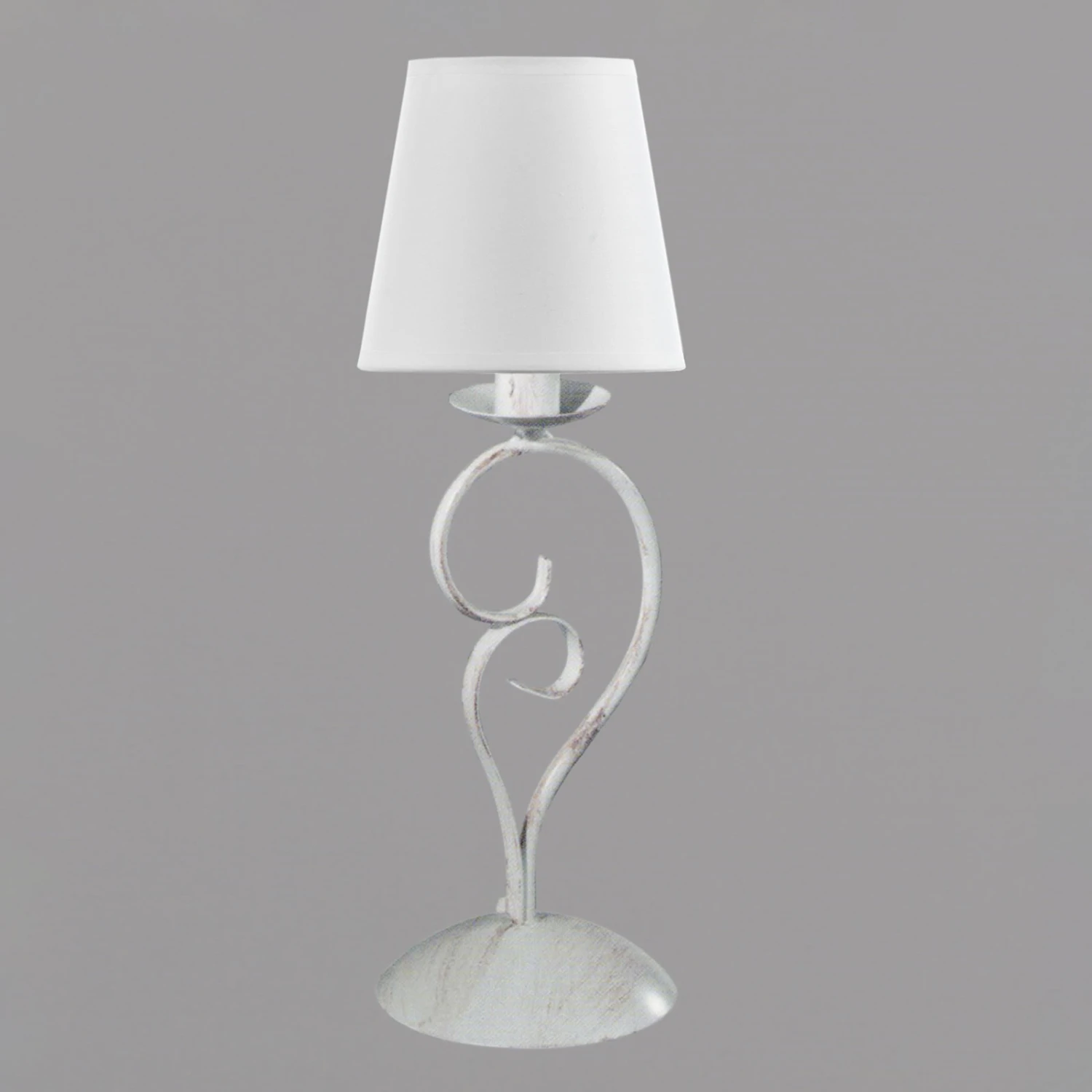 Lampe à Poser Pompei H. 50cm Abat-jour Tissu Blanc 2 Lampe à Poser Pompei H. 50cm Abat-jour Tissu Blanc