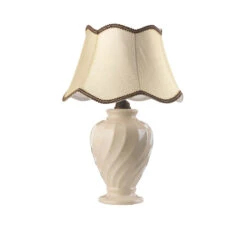 Lampe à Poser Vortice Céramique, Beige/bord Laiton -EGLO || By Rydens || Lucande Soldes 8603255 2