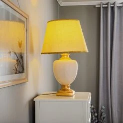 Lampe à Poser Mozart, Ivoire/doré