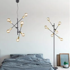 Lampadaire Cross Au Design Noir Et Doré Tendance -EGLO || By Rydens || Lucande Soldes 9005541 2