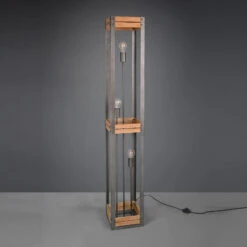 Lampadaire Khan Style Vintage Avec éléments Bois -EGLO || By Rydens || Lucande Soldes 9011045 3