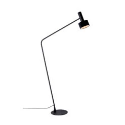 Lampadaire Arietta Abat-jour Velours, Noir