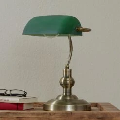 Milenka - Lampe De Bureau Avec Abat-jour Vert -EGLO || By Rydens || Lucande Soldes 9620986 2