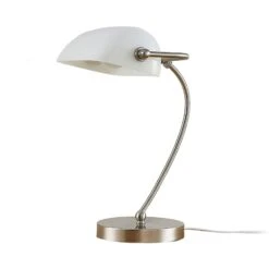 Lampe De Banquier Selea Avec Abat-jour Verre Blanc -EGLO || By Rydens || Lucande Soldes 9621921 2