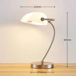 Lampe De Banquier Selea Avec Abat-jour Verre Blanc -EGLO || By Rydens || Lucande Soldes 9621921 3