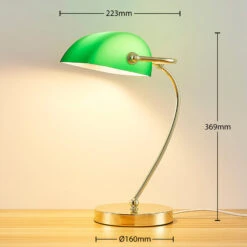 Lampe à Poser Selea Couleur Laiton, Abat-jour Vert -EGLO || By Rydens || Lucande Soldes 9621923 3