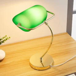 Lampe à Poser Selea Couleur Laiton, Abat-jour Vert -EGLO || By Rydens || Lucande Soldes 9621923 5