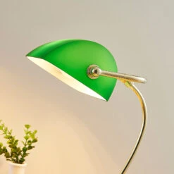 Lampe à Poser Selea Couleur Laiton, Abat-jour Vert -EGLO || By Rydens || Lucande Soldes 9621923 6