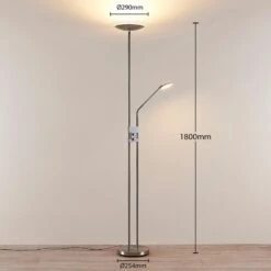 Lampadaire LED Jonne, Bras Liseuse, Dim, Rond -EGLO || By Rydens || Lucande Soldes 9624066 2