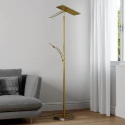 Lucande Lampadaire Indirect LED Parthena, Laiton -EGLO || By Rydens || Lucande Soldes 9624292 2