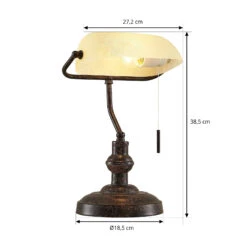 Lindby Profina Lampe De Bureau, Brun Rouille -EGLO || By Rydens || Lucande Soldes 9627209 3