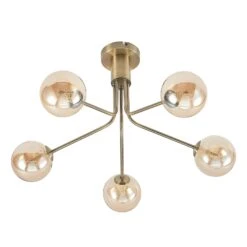 Lucande Wynona Plafonnier à 5 Lampes Laiton Ancien -EGLO || By Rydens || Lucande Soldes 9627300 3