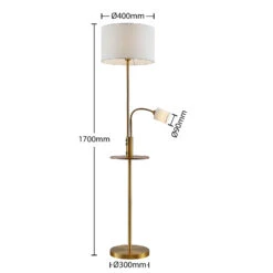 Lindby Aovan Lampadaire à Tablette Et USB, Bronze 14 Lindby Aovan Lampadaire à Tablette Et USB, Bronze -EGLO || By Rydens || Lucande Soldes 9627406 3
