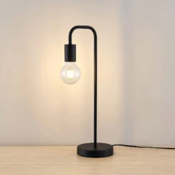 Lindby Erivana Lampe à Poser, Noire -EGLO || By Rydens || Lucande Soldes 9627459 2