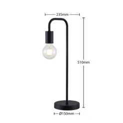 Lindby Erivana Lampe à Poser, Noire -EGLO || By Rydens || Lucande Soldes 9627459 6