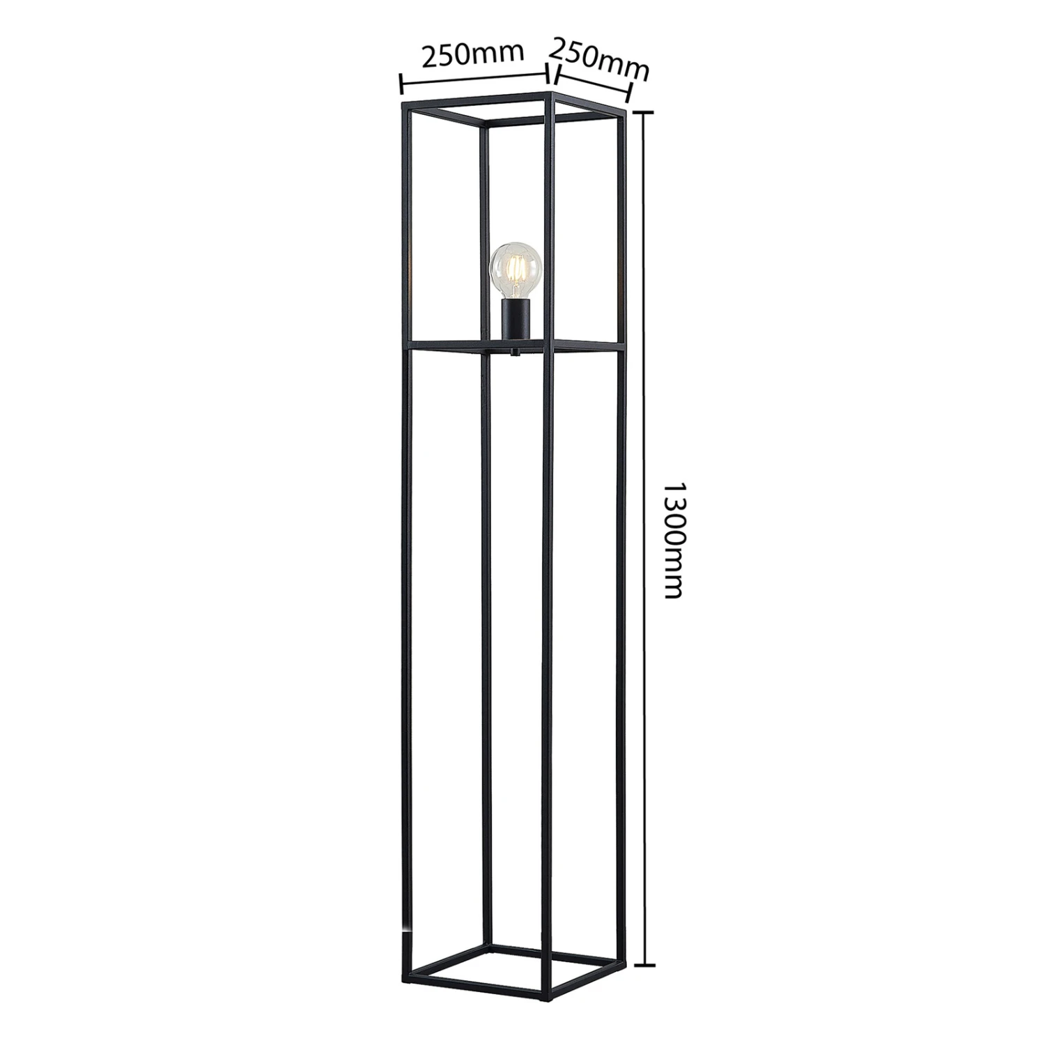 Lindby Jordana Lampadaire, Cadre, Noir, 1 lampe 6 Lindby Jordana Lampadaire, Cadre, Noir, 1 lampe – Image 4